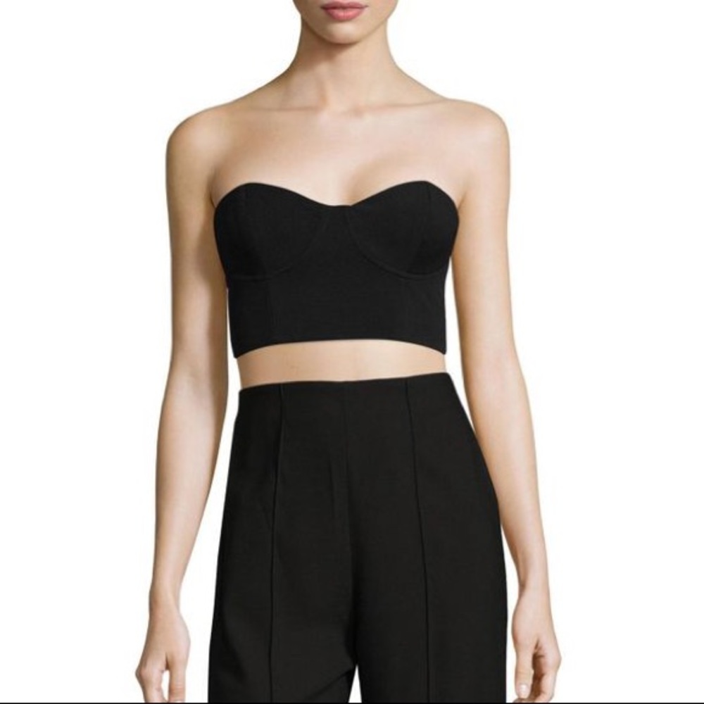 AQ/AQ Black Starlet Bustier Crop Top Bralet